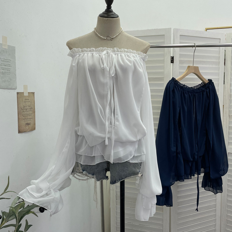 Blouse Off Shoulder - Off The Shoulder Chiffon Shirt Women