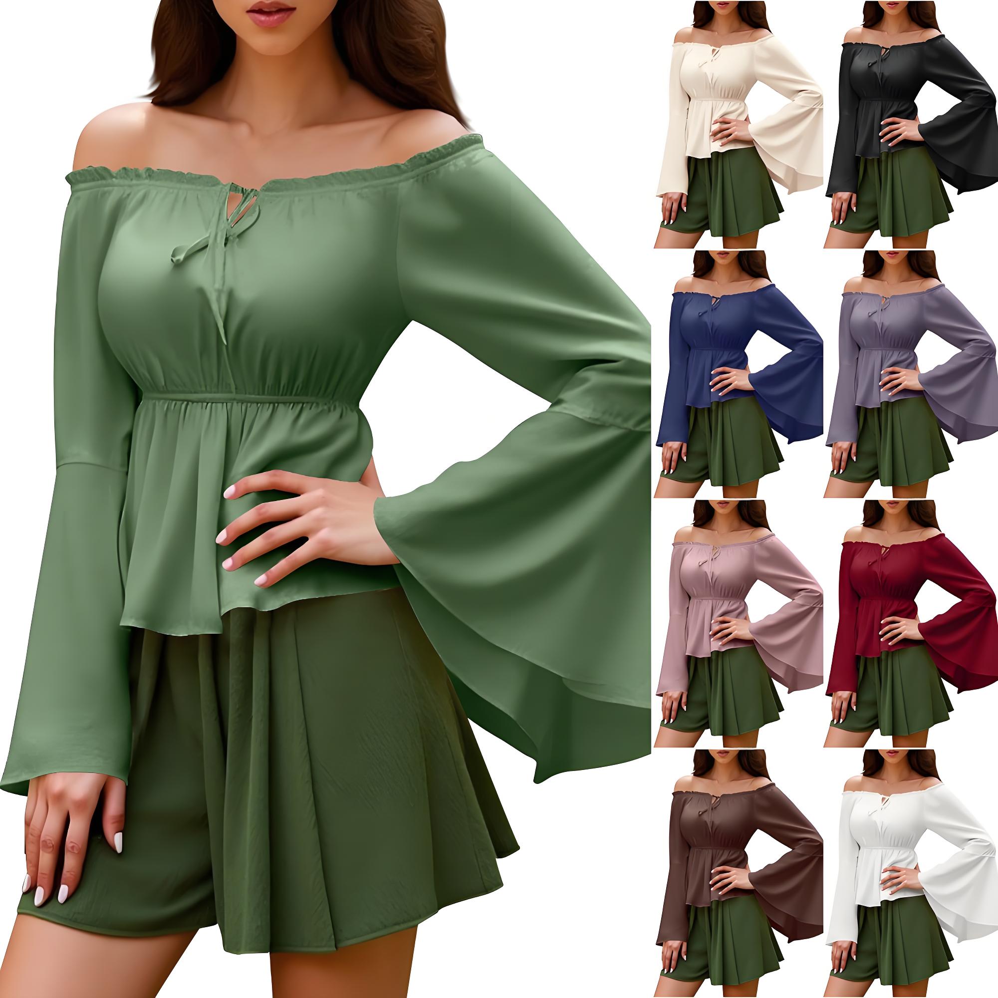 Blouse Off Shoulder - Renaissance Blouse Peasant Women Off Shoulder