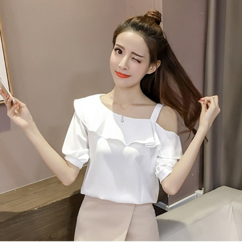 Blouse Off Shoulder - New Summer Women Sexy off-the-shoulder short-sleeved