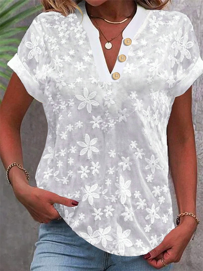 Summer Women White Floral Embr - Romper Floral Print review and price