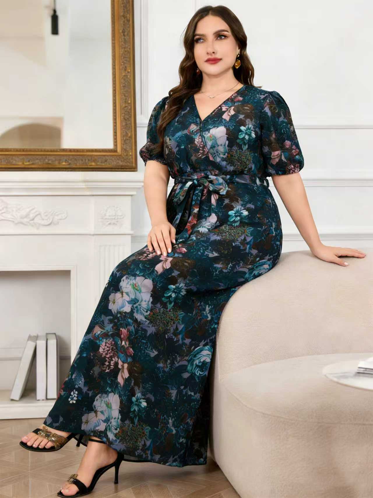 2026 New Arrival Plus Size Wom - Romper Floral Print review and price