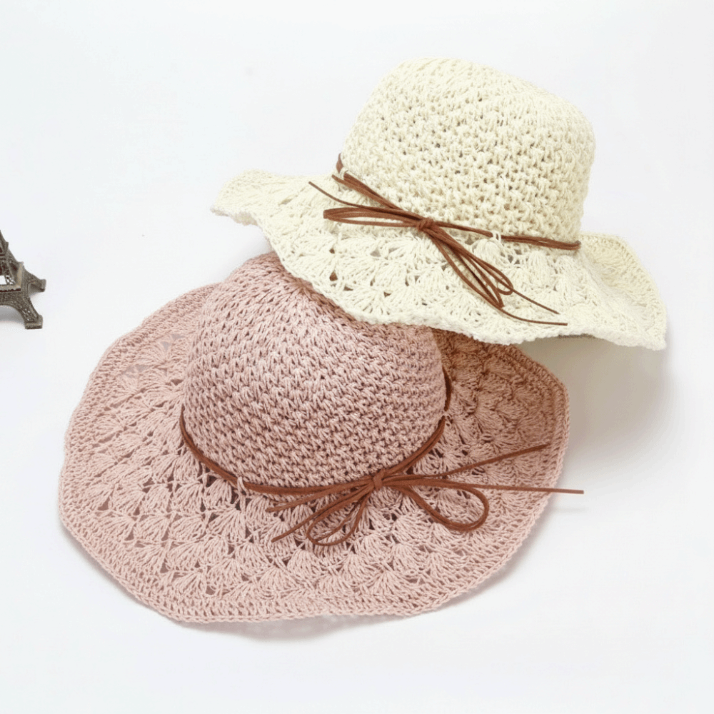 Handwoven Crochet Straw Hat Fo - Hat Floppy Wide review and price